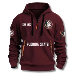 Seminoles Football EST 1902 Quarter Zip Hoodie 1
