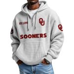 Sooners EST 1895 College Football Half Zip Waffle Hoodie