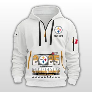 Steelers 2025 AFC North Division Champions Quarter Zip Hoodie 2