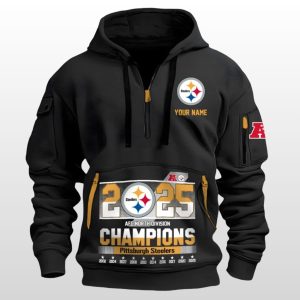 Steelers 2025 AFC North Division Champions Quarter Zip Hoodie 3