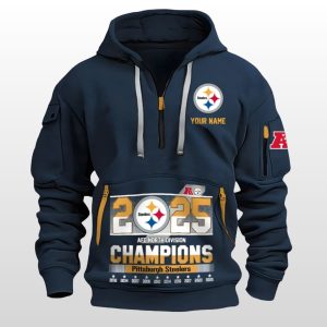 Steelers 2025 AFC North Division Champions Quarter Zip Hoodie