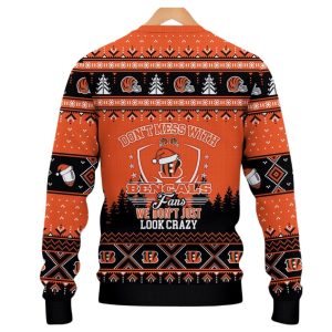 Tee Higgins Don't Mess With Bengals Fan Christmas Ugly Sweater 2