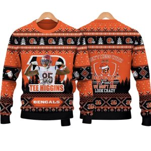 Tee Higgins Don't Mess With Bengals Fan Christmas Ugly Sweater