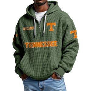 Tennessee EST 1891 College Football Half Zip Waffle Hoodie 1