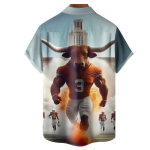 Texas American Football Bull Hawaiian Shirt 2 Texas American Football Bull Hawaiian Shirt 1