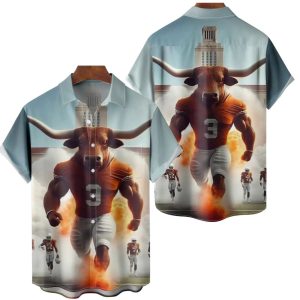 Texas American Football Bull Hawaiian Shirt 2