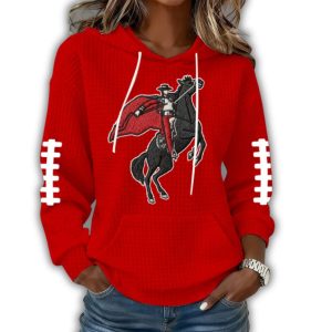 Texas Tech Football Retro Print Waffle Fabric Hoodie 2