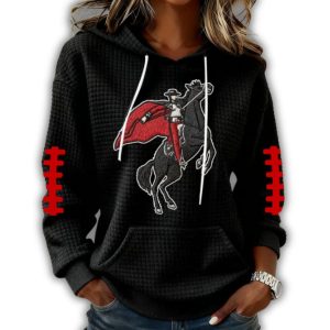 Texas Tech Football Retro Print Waffle Fabric Hoodie