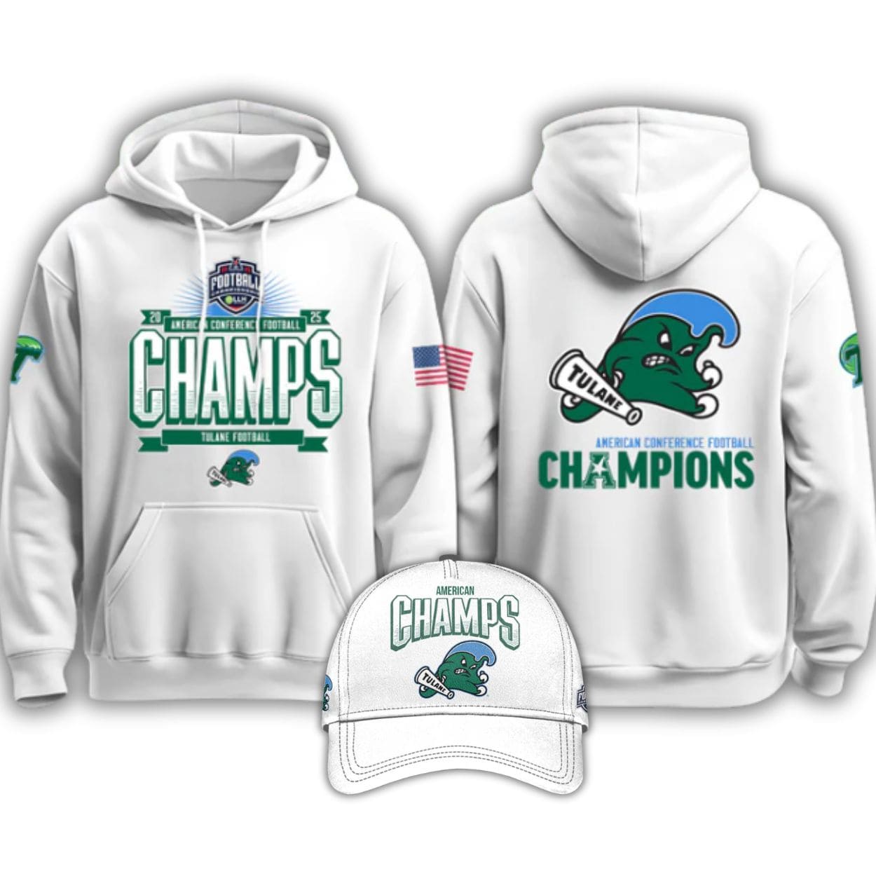 Tulane Football 2025 American Conference Football Champions Shirt Tulane Football 2025 American Conference Football Champions Shirt
