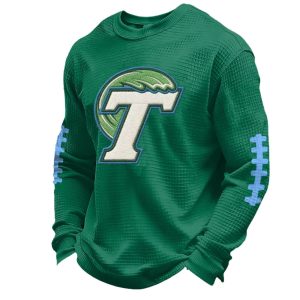 Tulane Football Print Waffle fabric Sweatshirt 3