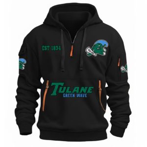 Tulane Green Wave EST 1893 Quarter Zip Hoodie 1