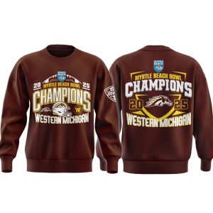 Western Michigan 2025 Myrtle Beach Bowl Champions T Shirt 1