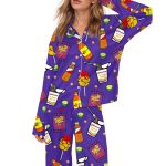 Women's Spicy Snacks Silky Satin Pajama Set