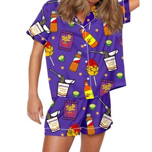 Women's Spicy Snacks Silky Satin Pajama Set 2