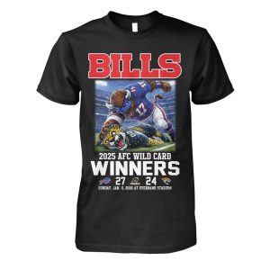 Bills 27 24 Jaguars 2025 AFC Wild Card Winners Shirt 1