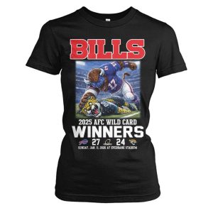 Bills 27 24 Jaguars 2025 AFC Wild Card Winners Shirt 3