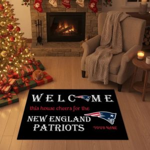 Customized Welcome This House Cheers For The New England Patriots Doormat 1