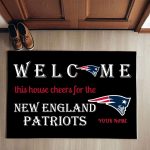 Customized Welcome This House Cheers For The New England Patriots Doormat For Pats Fans