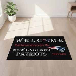 Customized Welcome This House Cheers For The New England Patriots Doormat 2