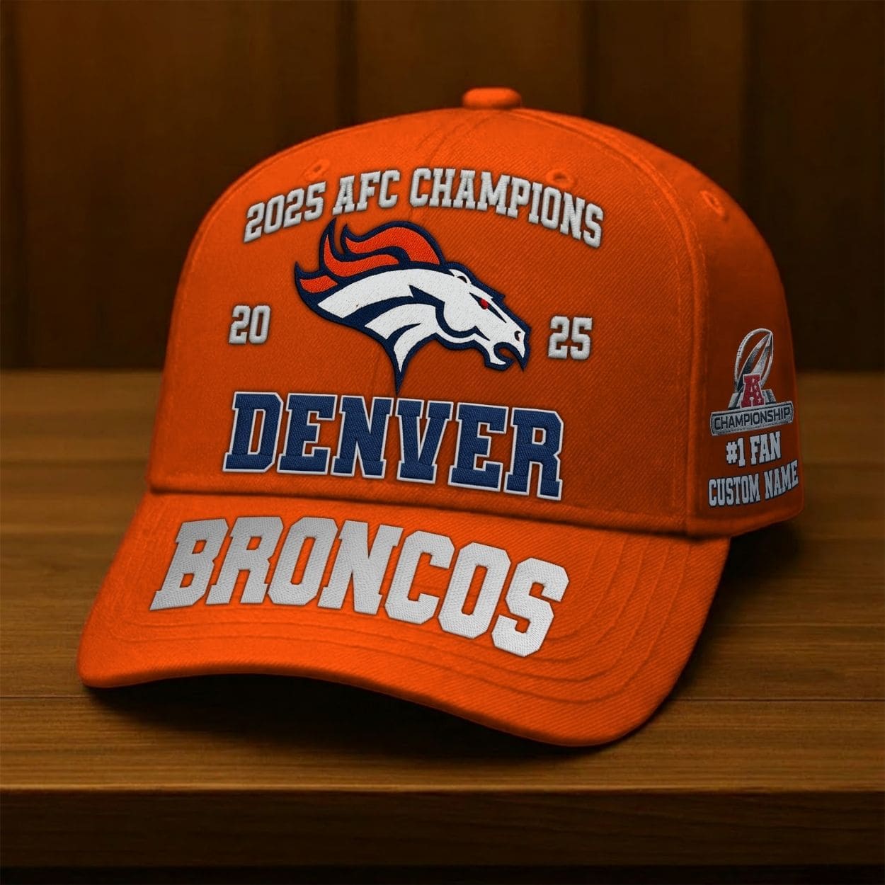 Denver Broncos 2025 AFC Champions Commemorative Hat Denver Broncos 2025 AFC Champions Commemorative Hat