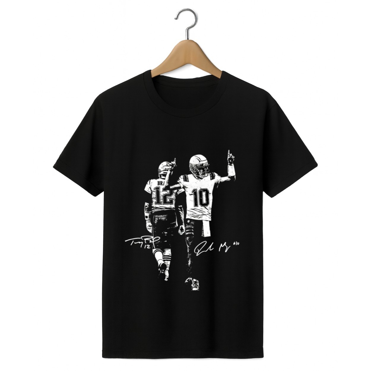 Drake Maye and Tom Brady Signature Shirt 1 black 1 Drake Maye and Tom Brady Signature Shirt 1 black 1