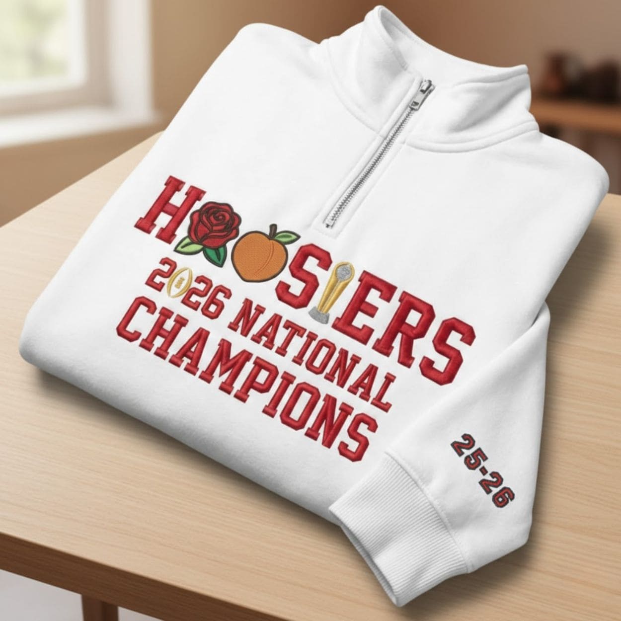 Hoosiers 2026 National Champions Quarter-Zip Sweatshirt – Limited Edition Anniversary Collection Hoosiers 2026 National Champions Quarter-Zip Sweatshirt – Limited Edition Anniversary Collection