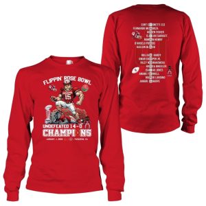 Hoosiers Flippin' Rose Bowl Champions Undefeated 14 0 Two Sided Shirt 2