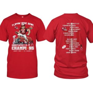 Hoosiers Flippin' Rose Bowl Champions Undefeated 14 0 Two Sided Shirt
