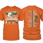 Hurricanes 31-27 Rebels 2026 Fiesta Bowl Champions Shirt