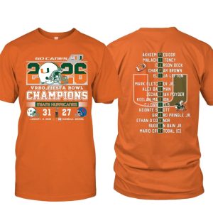 Hurricanes 31 27 Rebels 2026 Fiesta Bowl Champions Shirt 2