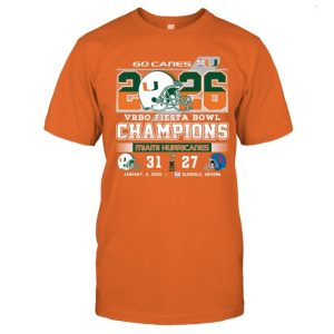 Hurricanes 31 27 Rebels 2026 Fiesta Bowl Champions Shirt