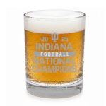 Indiana Football 2025 National Champions Whiskey Glass – Premium 11oz Engraved Hoosiers Fan Gift