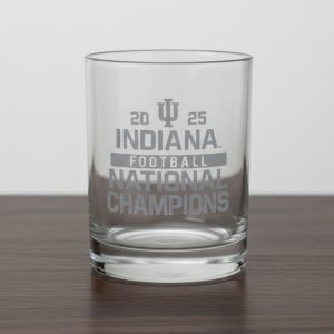 Indiana Football 2025 National Champions 11oz Engraved Whiskey Glass 3