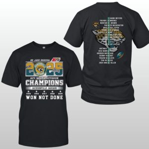 Jaguars 2025 AFC South Champions Two Sided Shirt 1