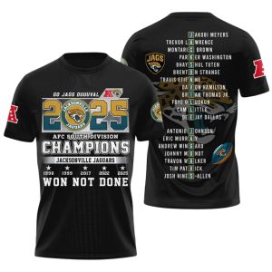 Jaguars 2025 AFC South Division Champions Won Not Done Shirt 1