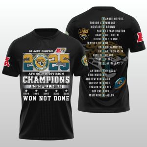 Jaguars 2025 AFC South Division Champions Won Not Done Shirt