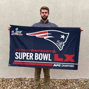 New England Patriots 2025 AFC Champions Commemorative Flag 1