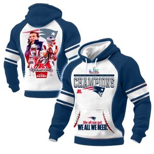 New England Patriots 2025 AFC Champions Limited Edition Waffle Hoodie Set 3
