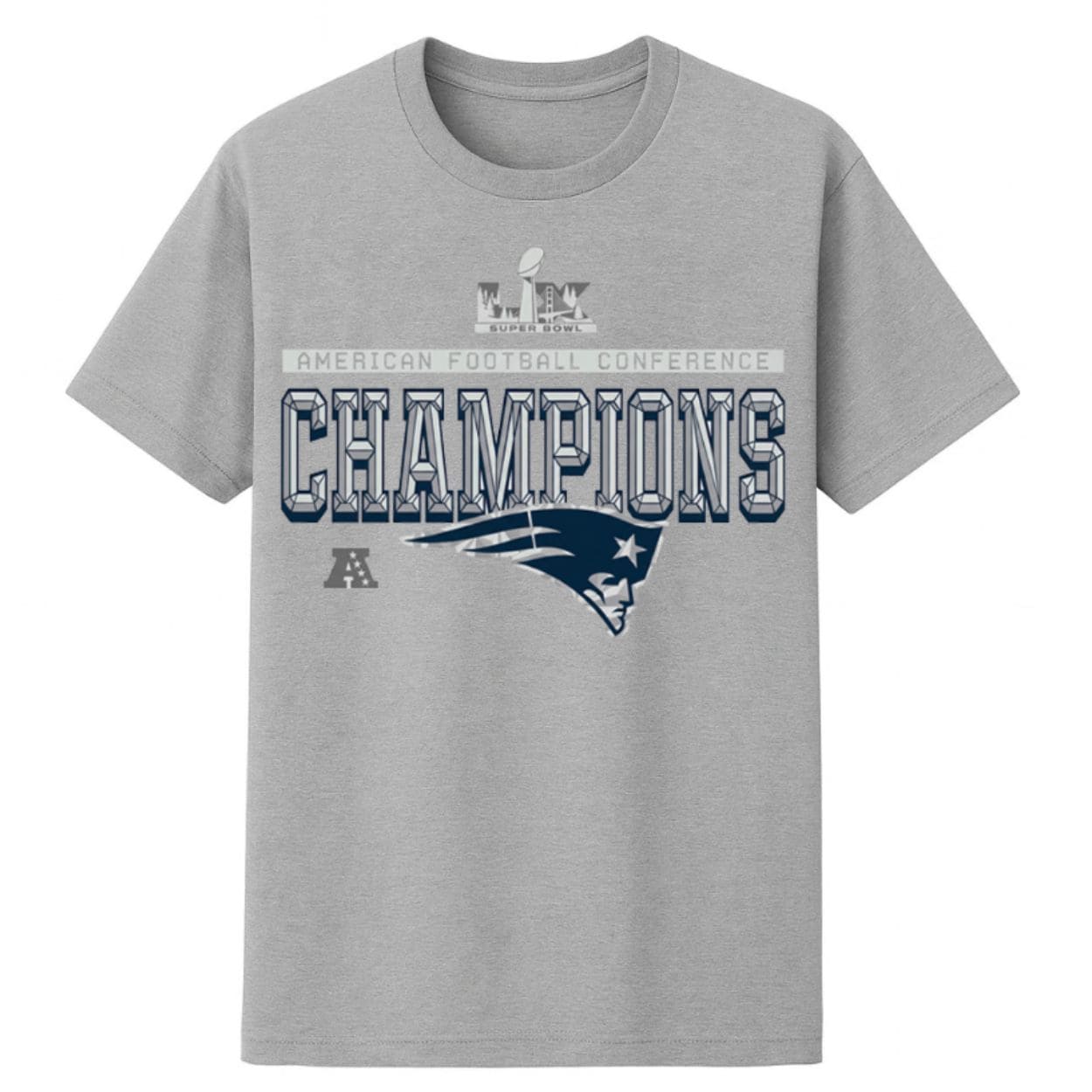 New England Patriots 2025 AFC Champions Locker Room T-Shirt New England Patriots 2025 AFC Champions Locker Room T-Shirt