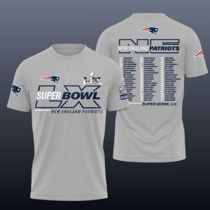 New England Patriots LX Roster Heather Gray T Shirt 1
