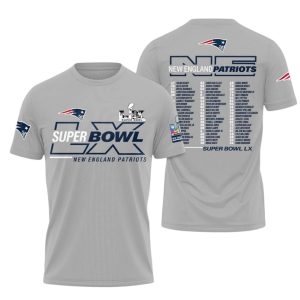 New England Patriots LX Roster Heather Gray T Shirt