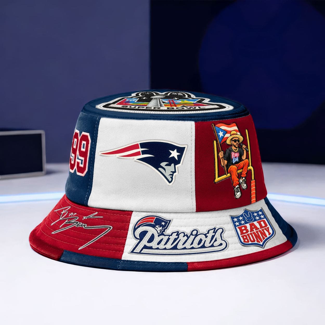 New England Patriots x Bad Bunny LX 2026 Bucket Hat New England Patriots x Bad Bunny LX 2026 Bucket Hat