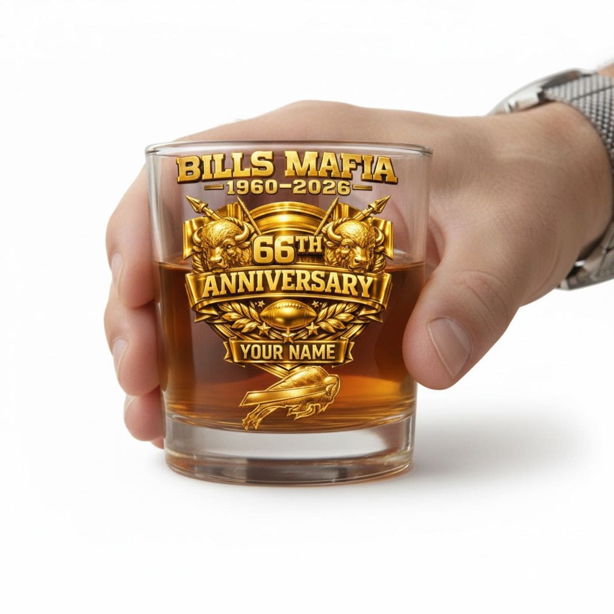 Personalized Buffalo Bills 66th Anniversary Whiskey Glass – Special Gifts For Bills Fan Personalized Buffalo Bills 66th Anniversary Whiskey Glass – Special Gifts For Bills Fan