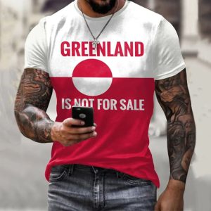 Retro Greenland Not For Sale Printed Casual T-shirt