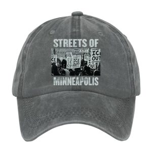 Retro Streets Of Minneapolis Print Baseball Cap 1