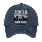 Retro Streets Of Minneapolis Print Baseball Cap