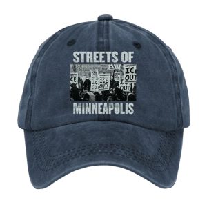 Retro Streets Of Minneapolis Print Baseball Cap