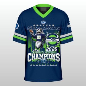 Seahawks 2025 NFC West Division Champions Jersey 1 Seahawks 2025 NFC West Division Champions Jersey 2