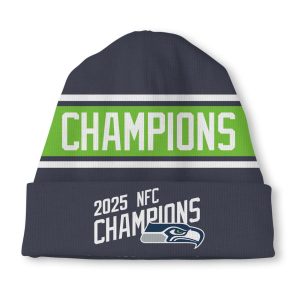 Seattle Seahawks 2025 NFC Champions Commemorative Beanie