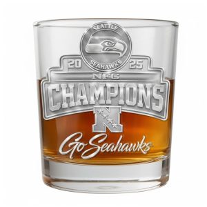 Seattle Seahawks 2025 NFC Champions Commemorative Whiskey Glass 1